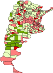 Gradiente de urbanización - ruralidad por depto 2010