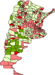 Población.  Gradiente urbanización-ruralidad por departamento