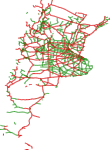 Red vial pavimentada