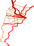 Conectividad promedio de servicios de transpote de pasajeros en rutas nacionales 